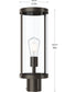 Kagen Outdoor Post Light with Clear Glass Panels Antique Bronze