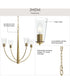 Jheni 4-Light Chandelier with Clear Glass Shades Brushed Gold