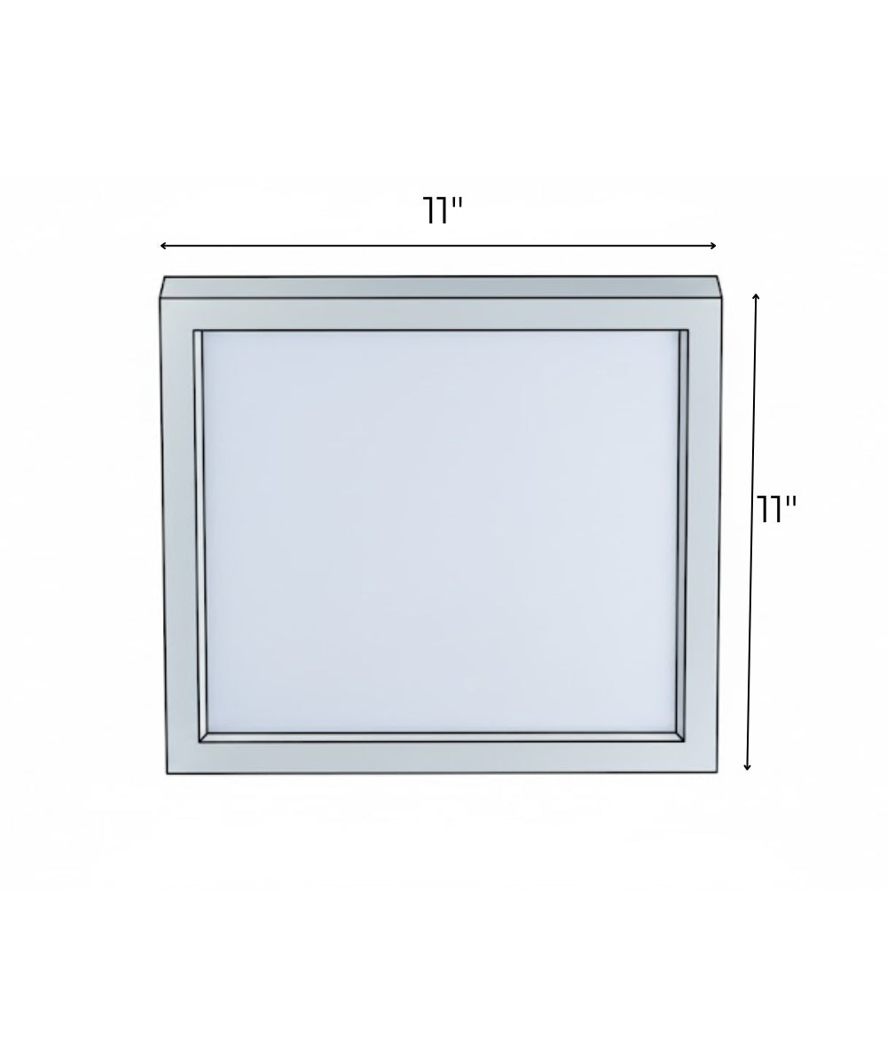 11"W 1-Light Square LED Flush Mount Light Fixture White Acrylic Finish