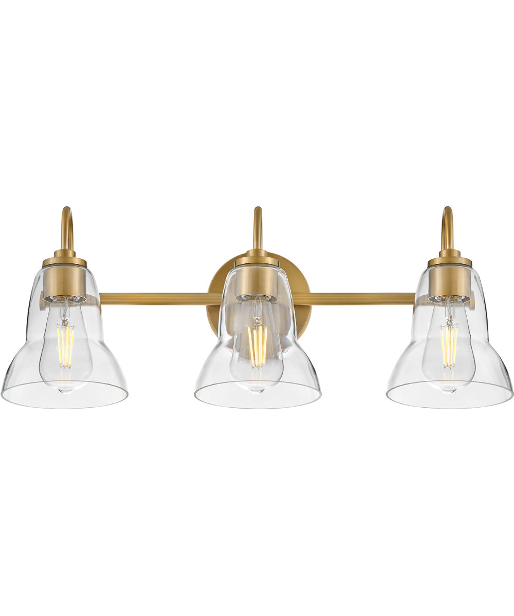 Vera 3-Light Medium Three Light Vanity in Lacquered Brass
