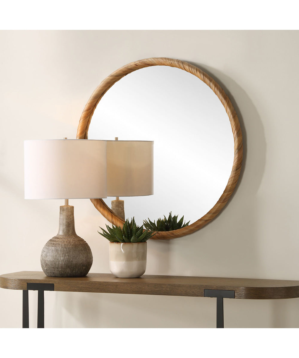 32x32" Wall Mirror with Tightly Wrapped Seagrass