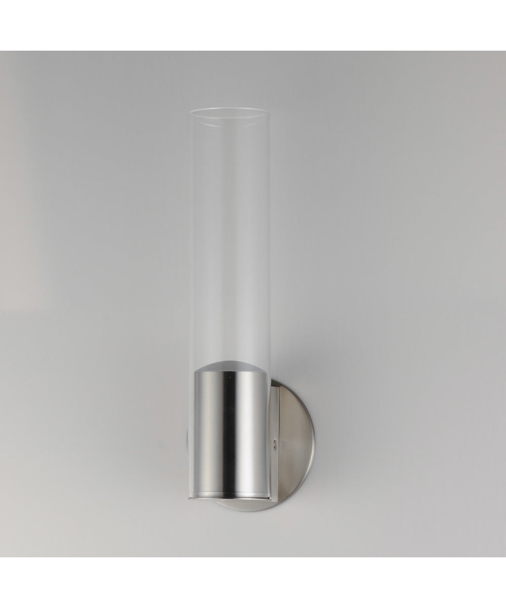 Highball Clear LED Wall Sconce Satin Nickel