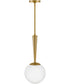 Izzy 1-Light Small Pendant in Lacquered Brass