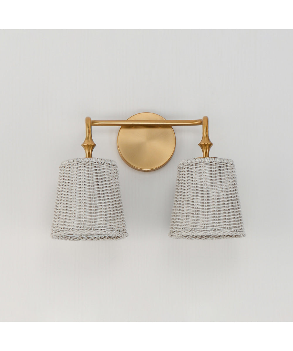 Baja 2-Light Sconce Natural Aged Brass