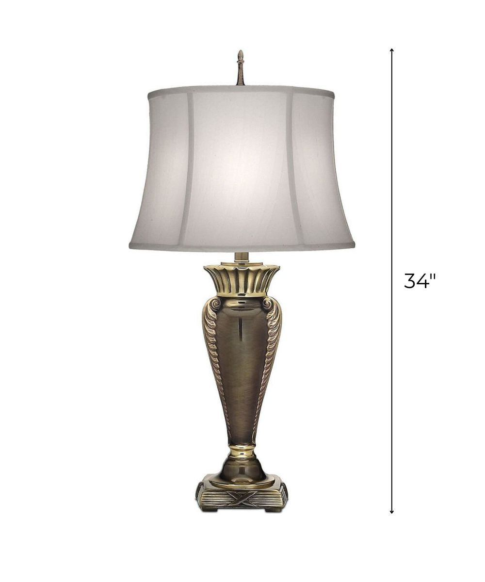 34"H 3-Way Table Lamp Roman Bronze