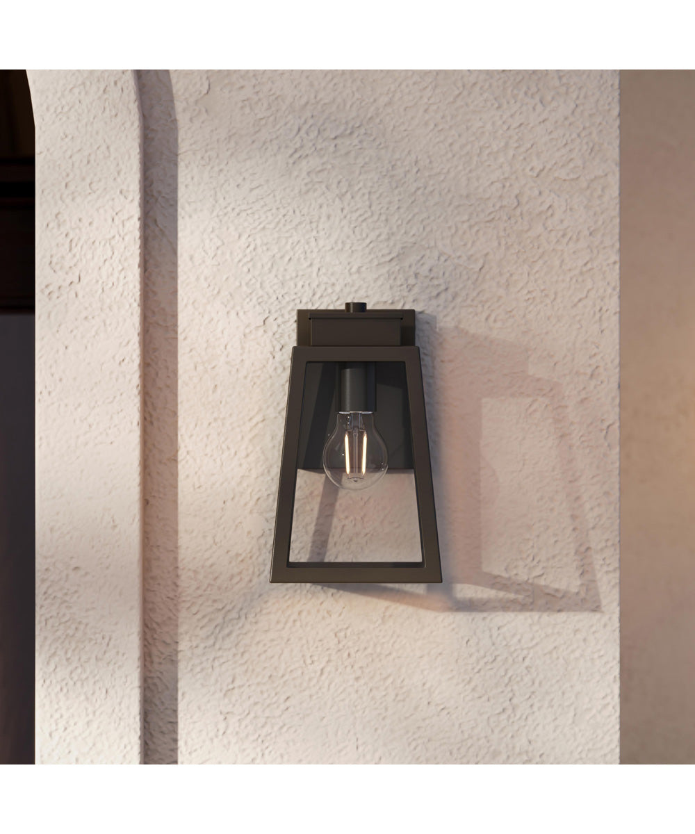 Hedry Small Outdoor Wall Lantern with Clear Glass Panels Antique Bronze