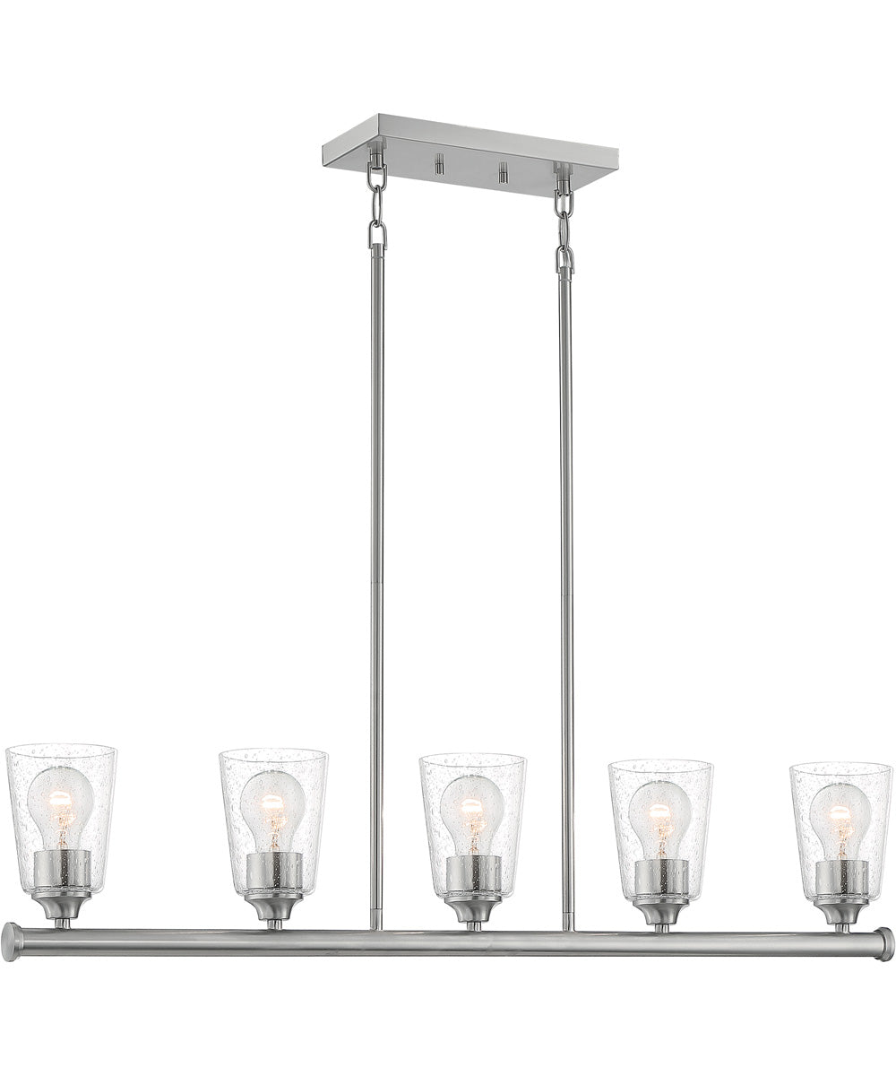 36"W Bransel 5-Light Pendant Brushed Nickel