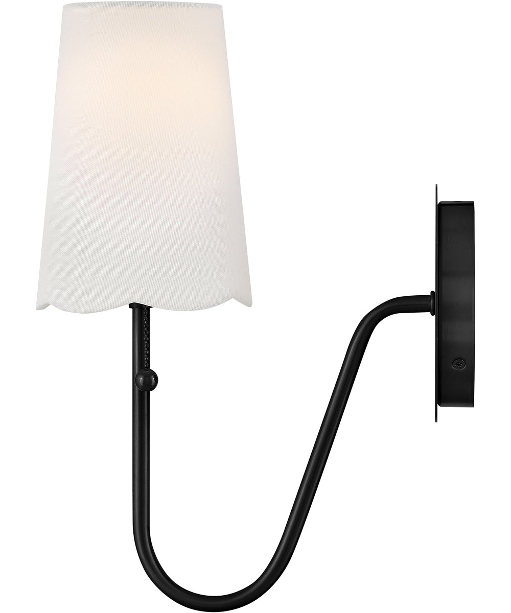 Bliss 1-Light Medium Single Light Scone in Black