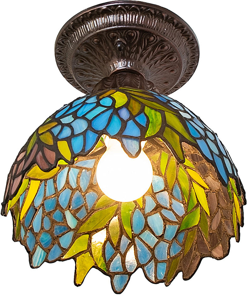 8" Wide Tiffany Honey Locust Flushmount