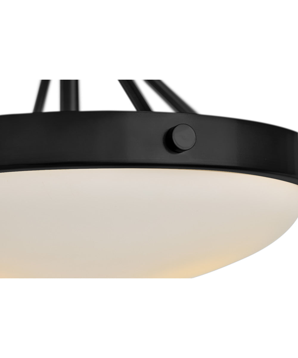 Gus 3-Light Medium Semi-Flush Mount in Black