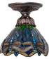 7" Wide Tiffany Hanginghead Dragonfly Flushmount Ceiling Light