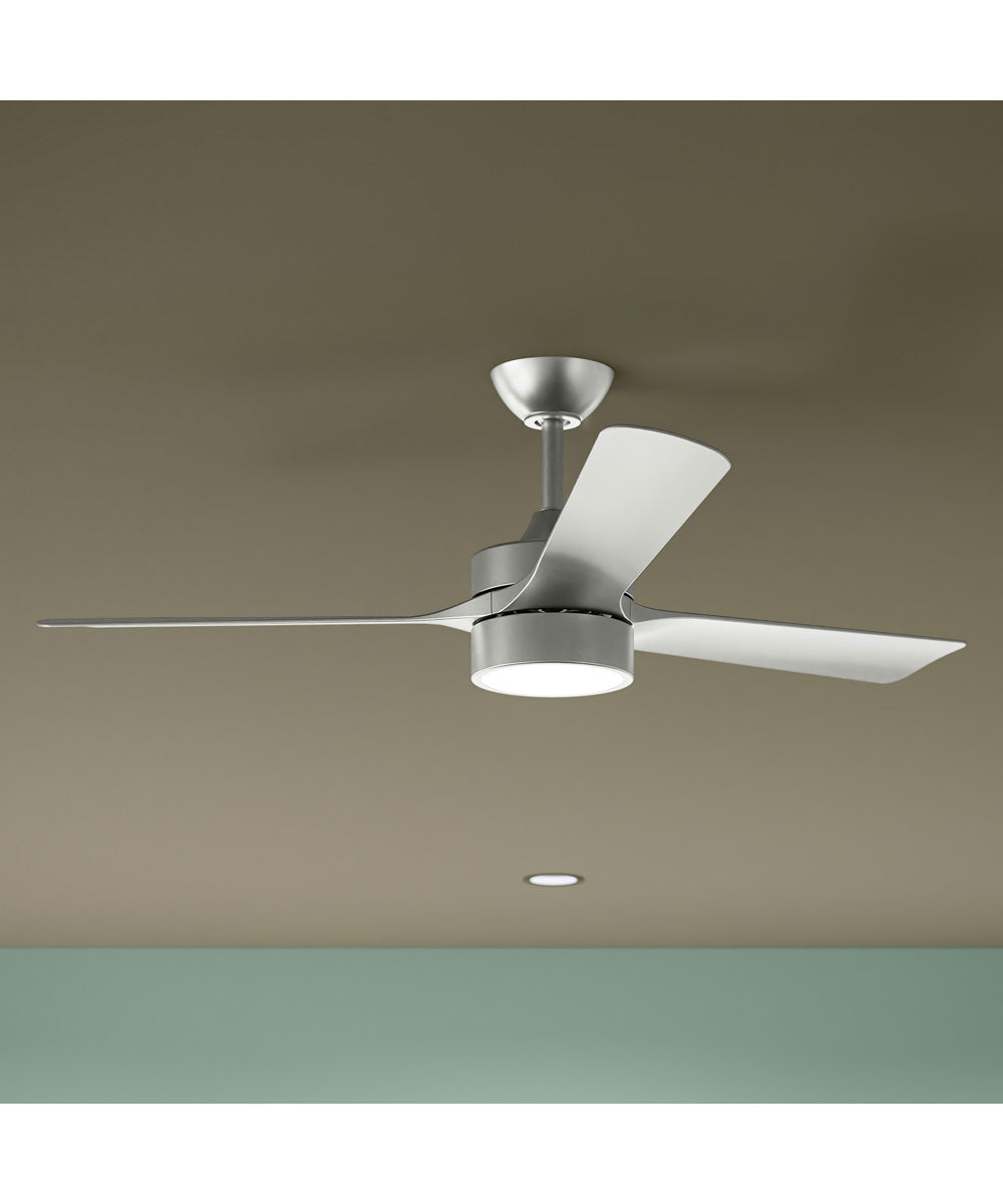 Axion II 52 in. 3-Blade Modern LED Ceiling Fan Brushed Nickel