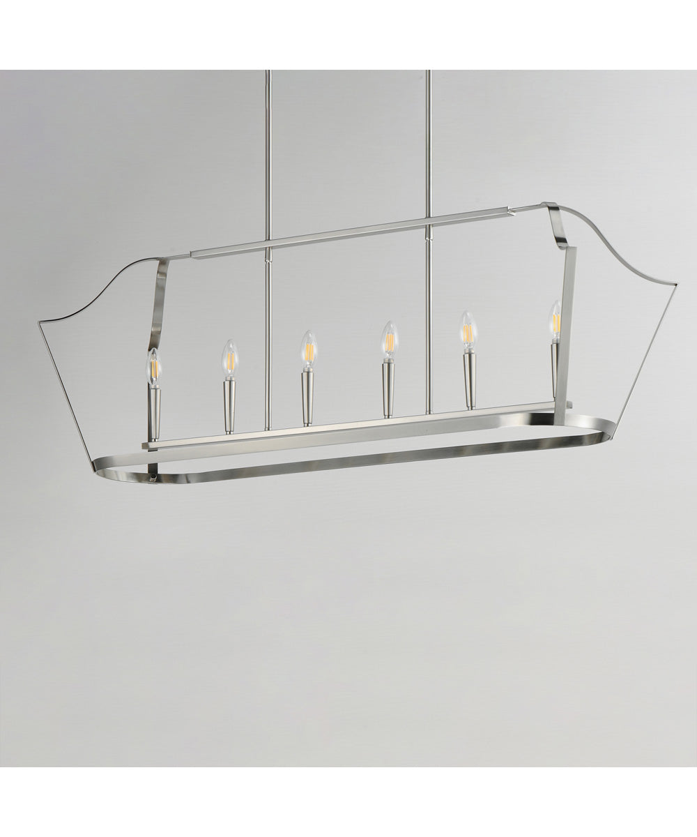 Arden 6-Light Linear Pendant Satin Nickel