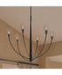 Jheni 6-Light Large Chandelier with Clear Glass Shades Matte Black