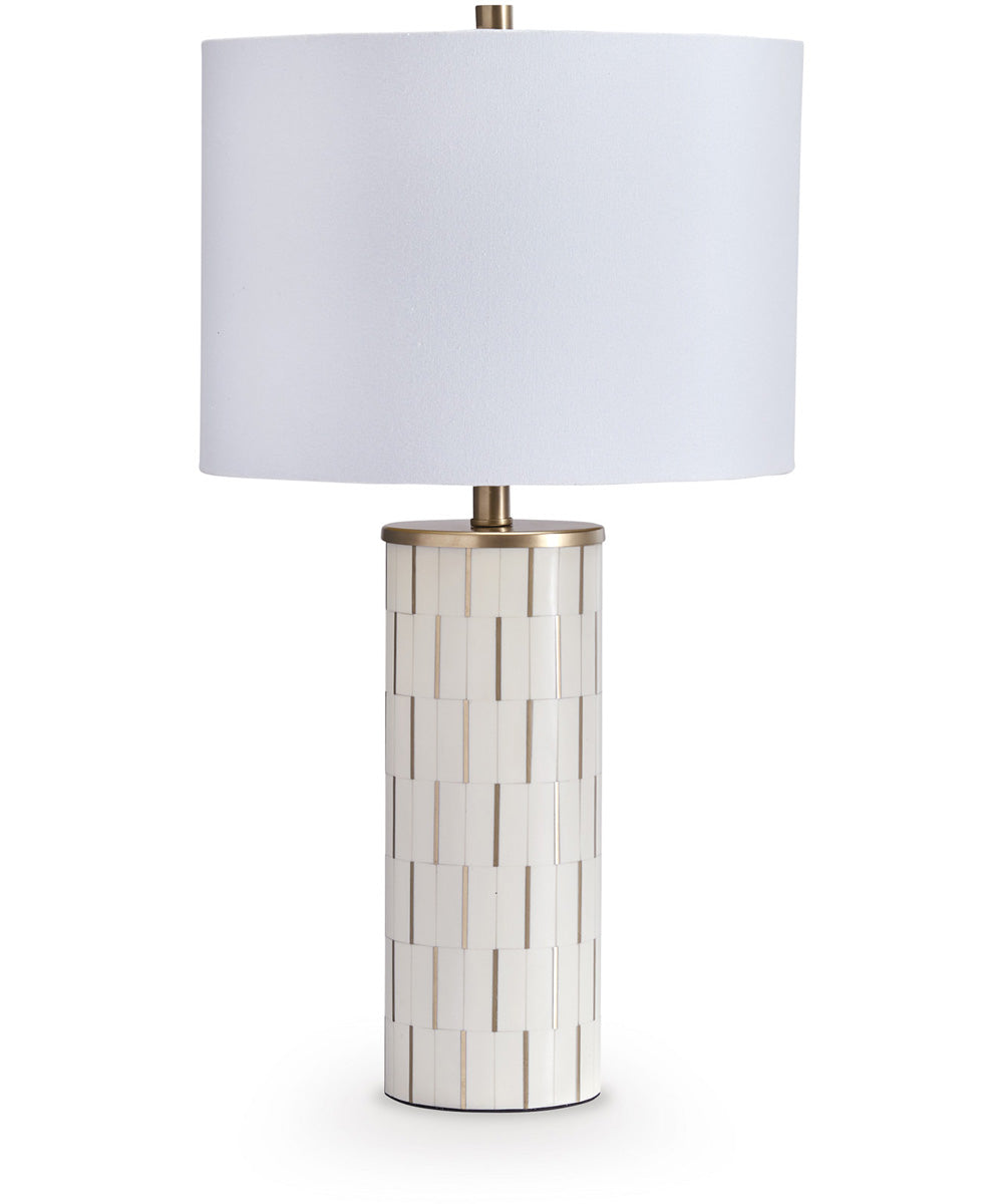 Faridworth Poly Table Lamp White/Gold