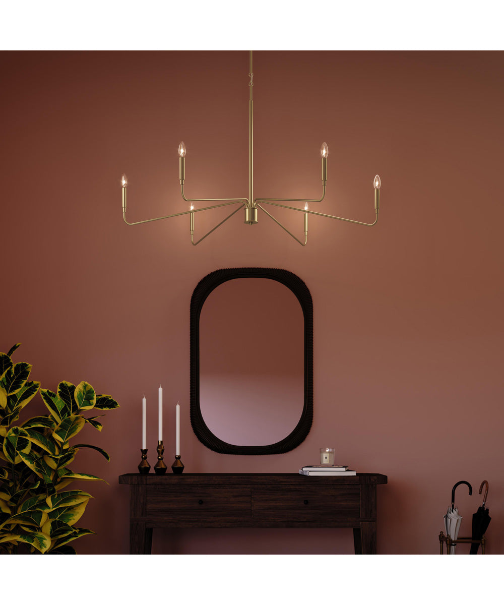 Pilar Extra Large 6-Light Chandelier Brushed Gold