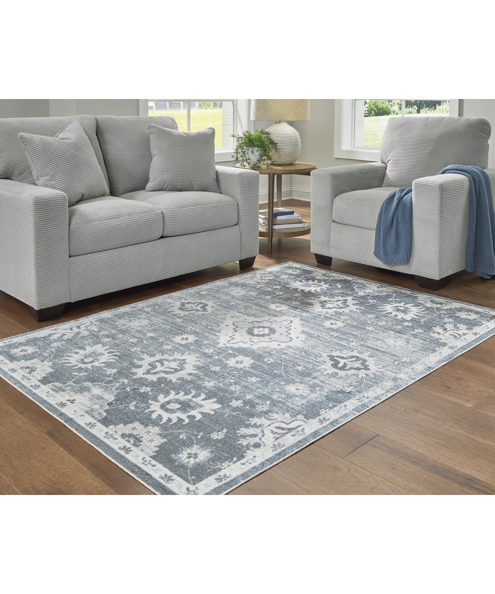Avanworths Washable Medium Rug Blue/Gray/Ivory