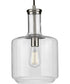 Latrobe 1-Light Clear Glass Coastal Pendant Light Brushed Nickel