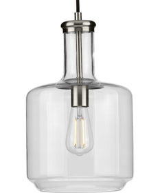 Latrobe 1-Light Clear Glass Coastal Pendant Light Brushed Nickel