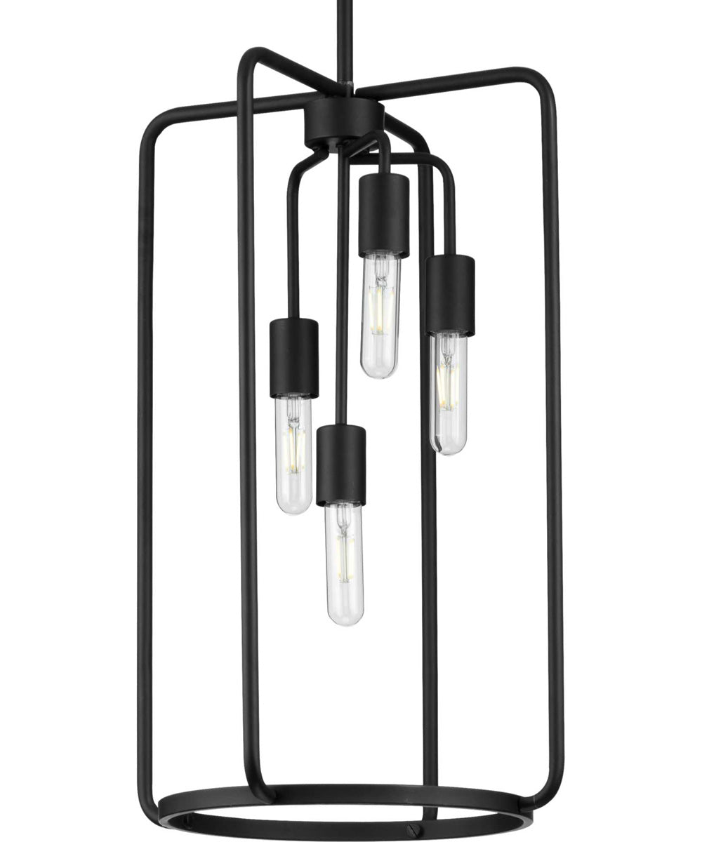 Bonn 4-Light Farmhouse Pendant Light Matte Black