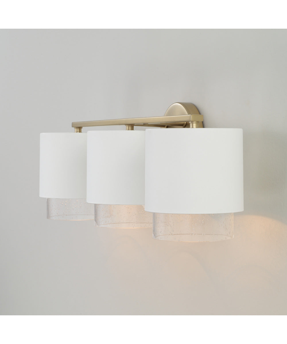 Weller 3-Light Vanity Matte Brass and White
