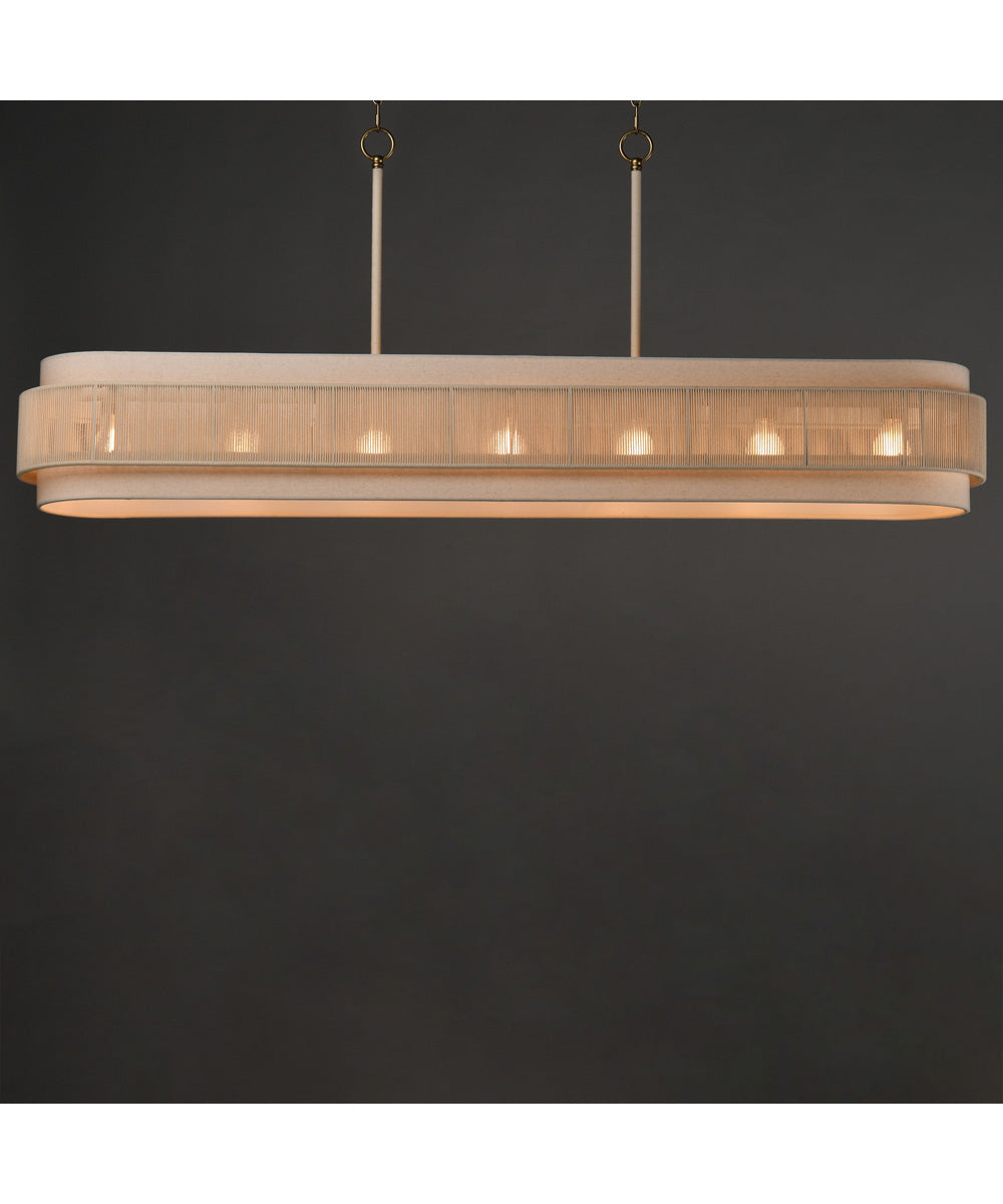 Seacliff 7 Light Linear Pendant Natural Aged Brass