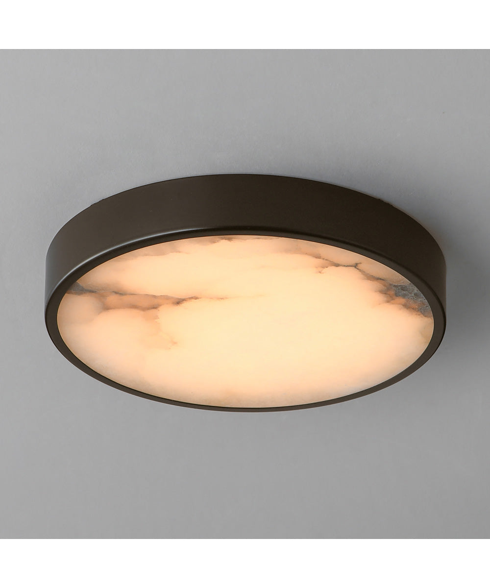 Slab 7 inch LED Alabaster Flush Mount Dark Bronze