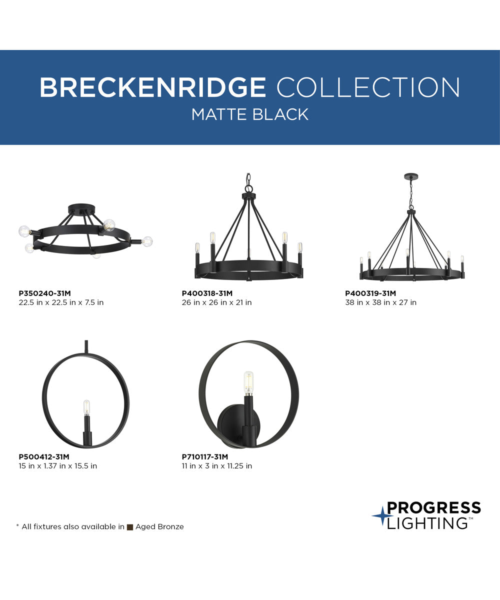 Breckenridge 5-Light Semi-Flush Mount Matte Black