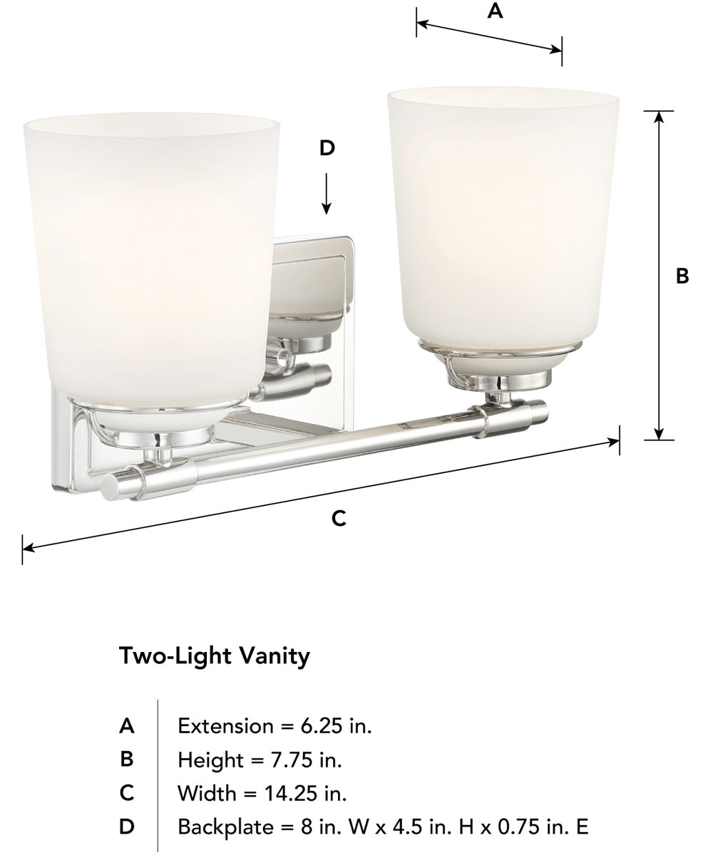 Stella 2 Light Vanity Polished Nickel