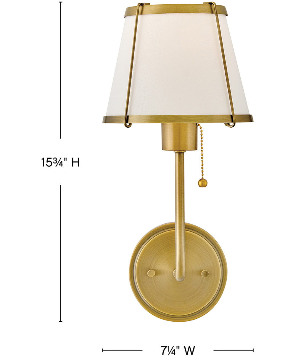Clarke 1-Light Medium Single Light Sconce in Lacquered Dark Brass