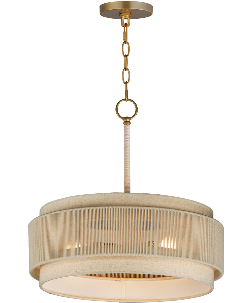 Seacliff 20 inch 3-Light Pendant Natural Aged Brass