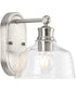 Singleton 1-Light 7.62" Farmhouse Vanity Light with Clear Glass Shade Brushed Nickel