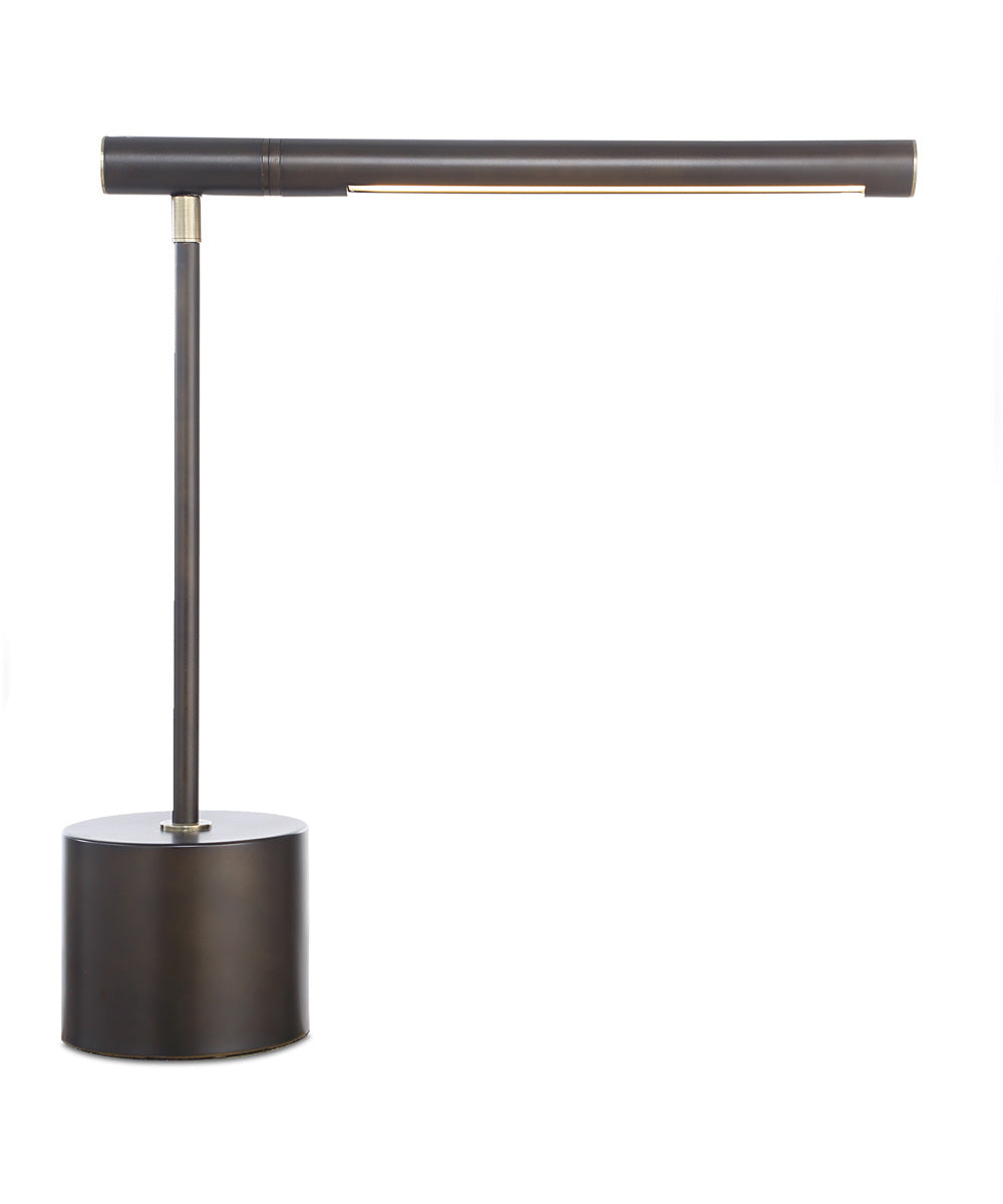 Modern Desk Lamp in Dark Bronze with Horizontal Arm