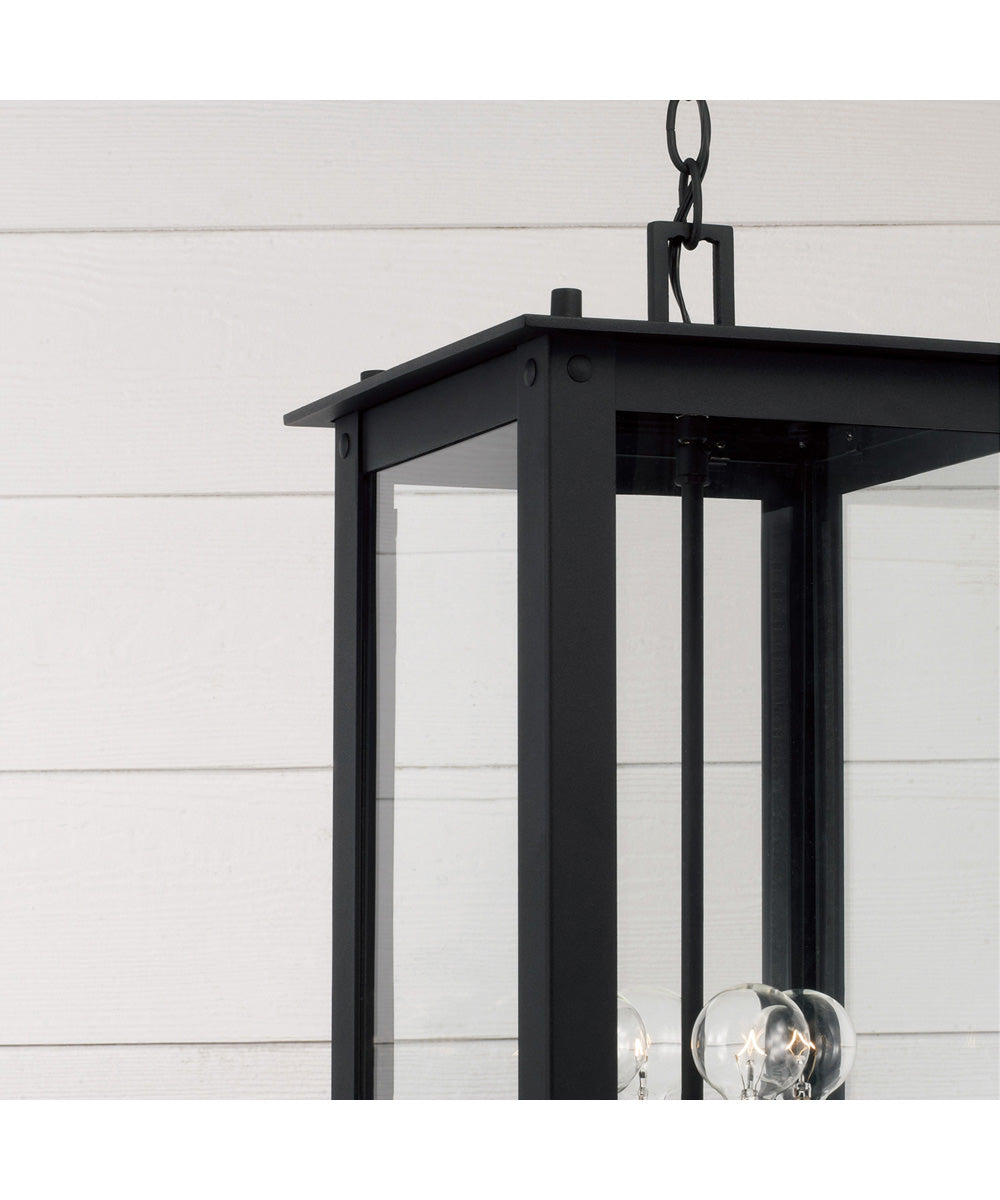 Hunt 4-Light Outdoor Hanging-Lantern Black