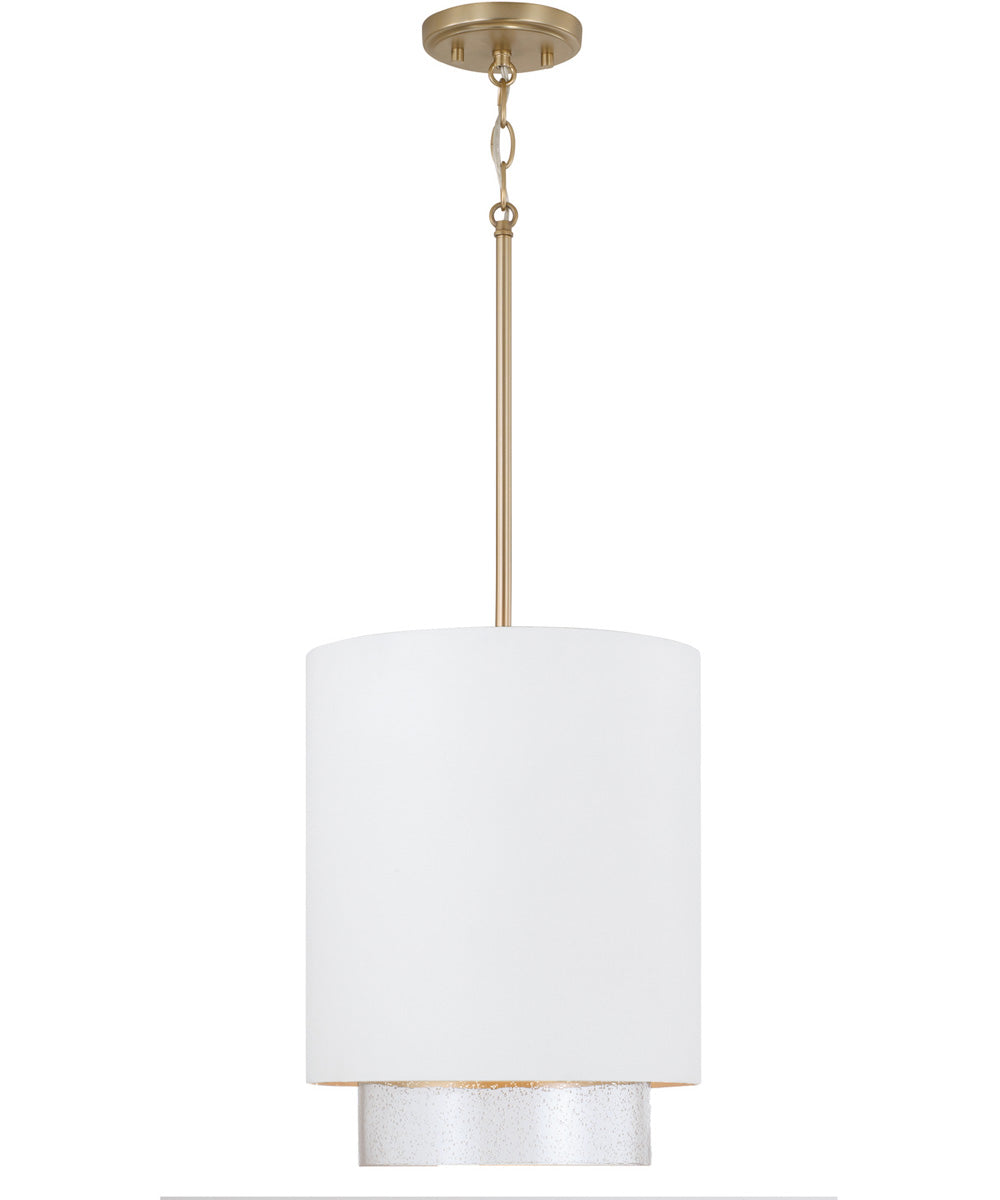 Weller 1-Light Pendant Matte Brass and White