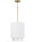 Weller 1-Light Pendant Matte Brass and White