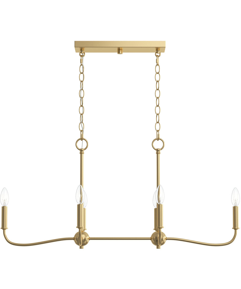 Ilia 6-Light Island Chandelier Brushed Gold