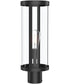 Kagen Outdoor Post Light with Clear Glass Panels Matte Black