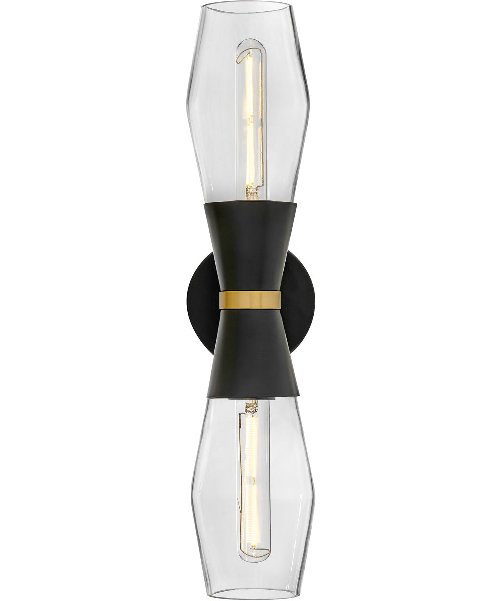 Livie 2-Light Large Two Light Sconce in Black
