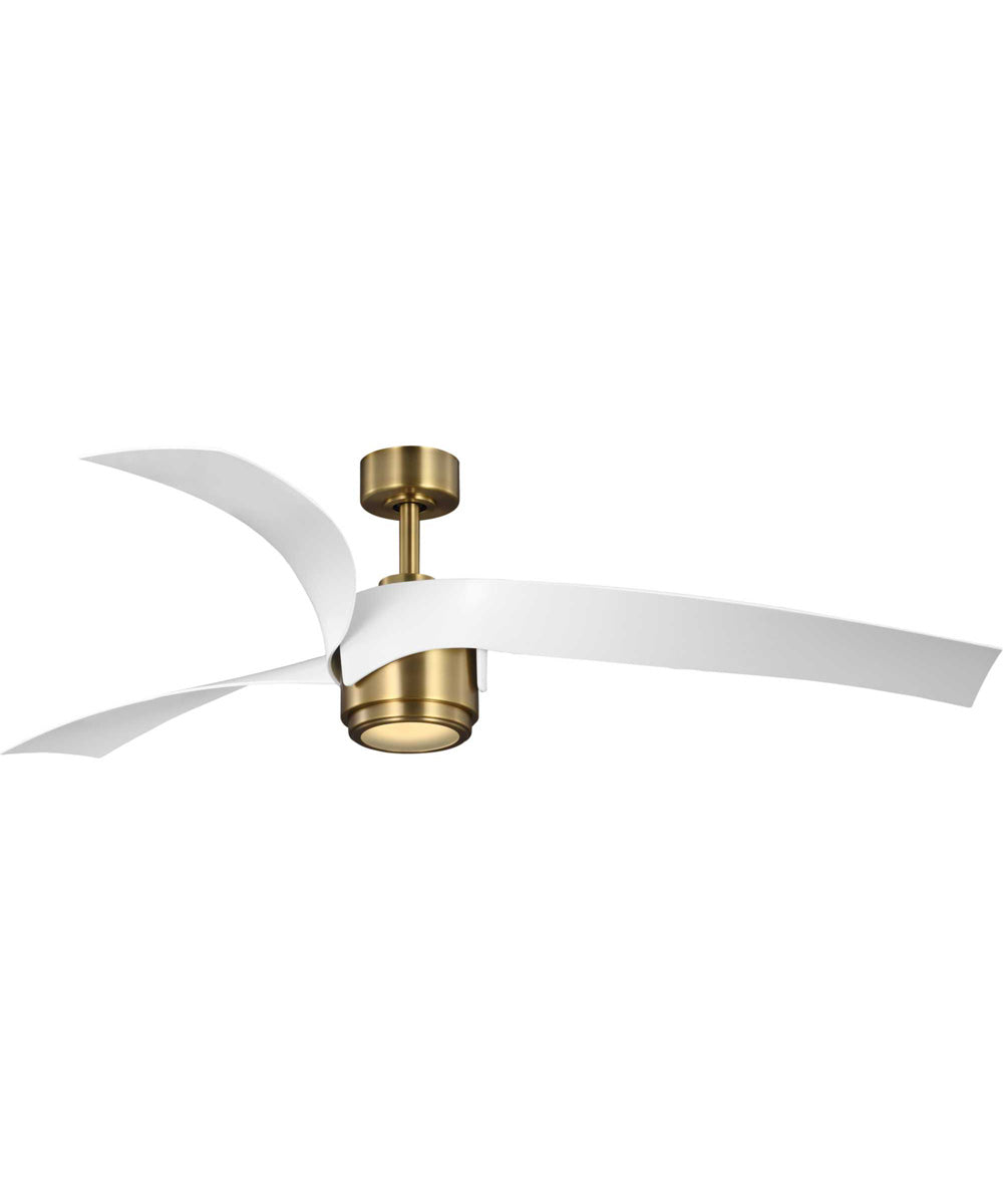 Insigna 60-in 3-Blade vintage brass Contemporary Ceiling Fan with Matte White Blades Vintage Brass