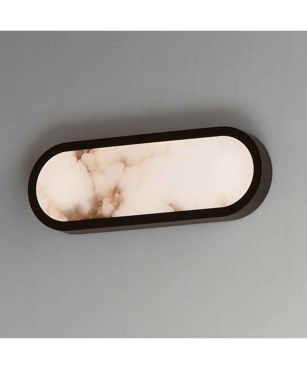 Plinth 15 inch LED Alabaster Wall Sconce Dark Bronze