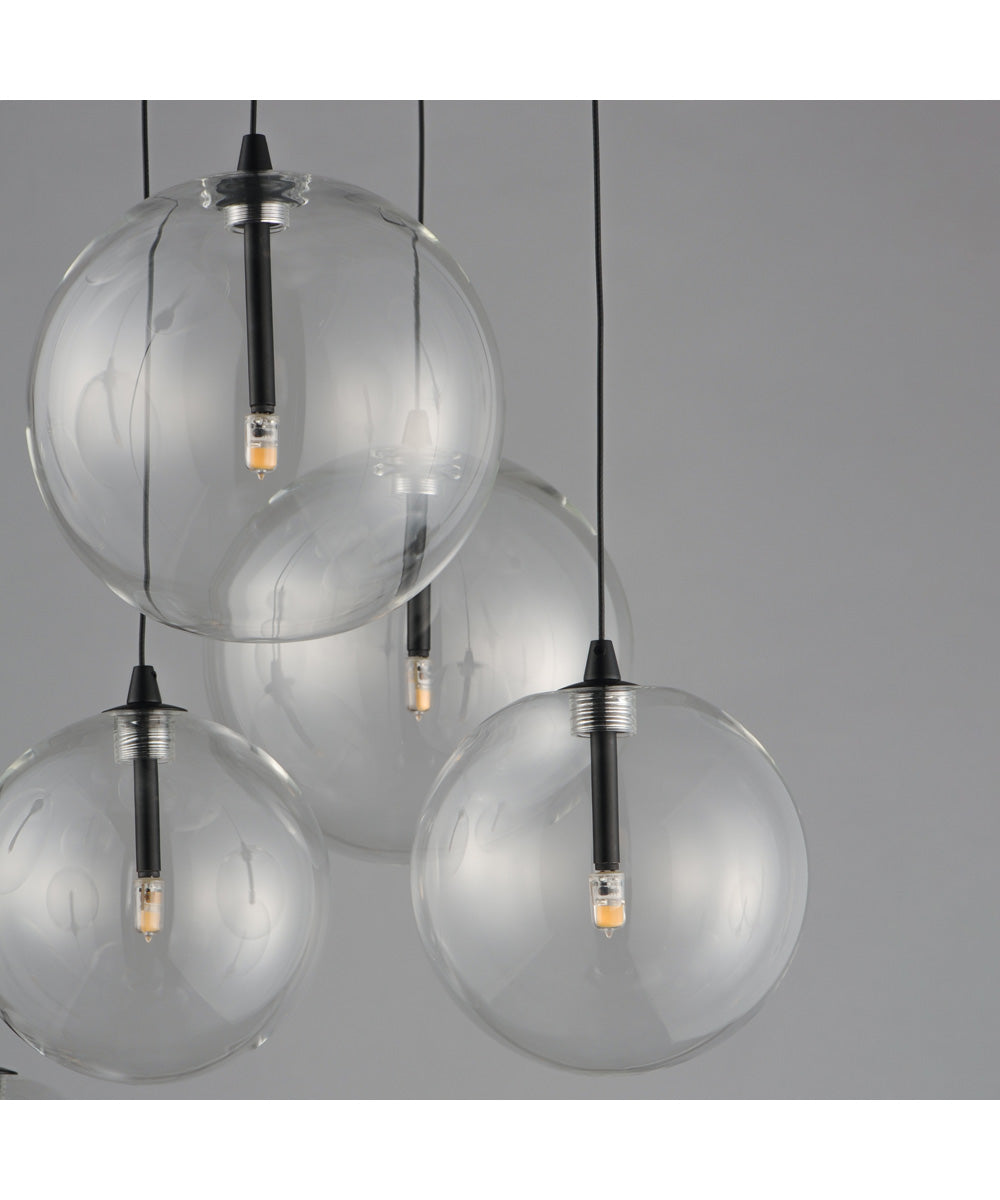 Global 9-Light LED Chandelier Black