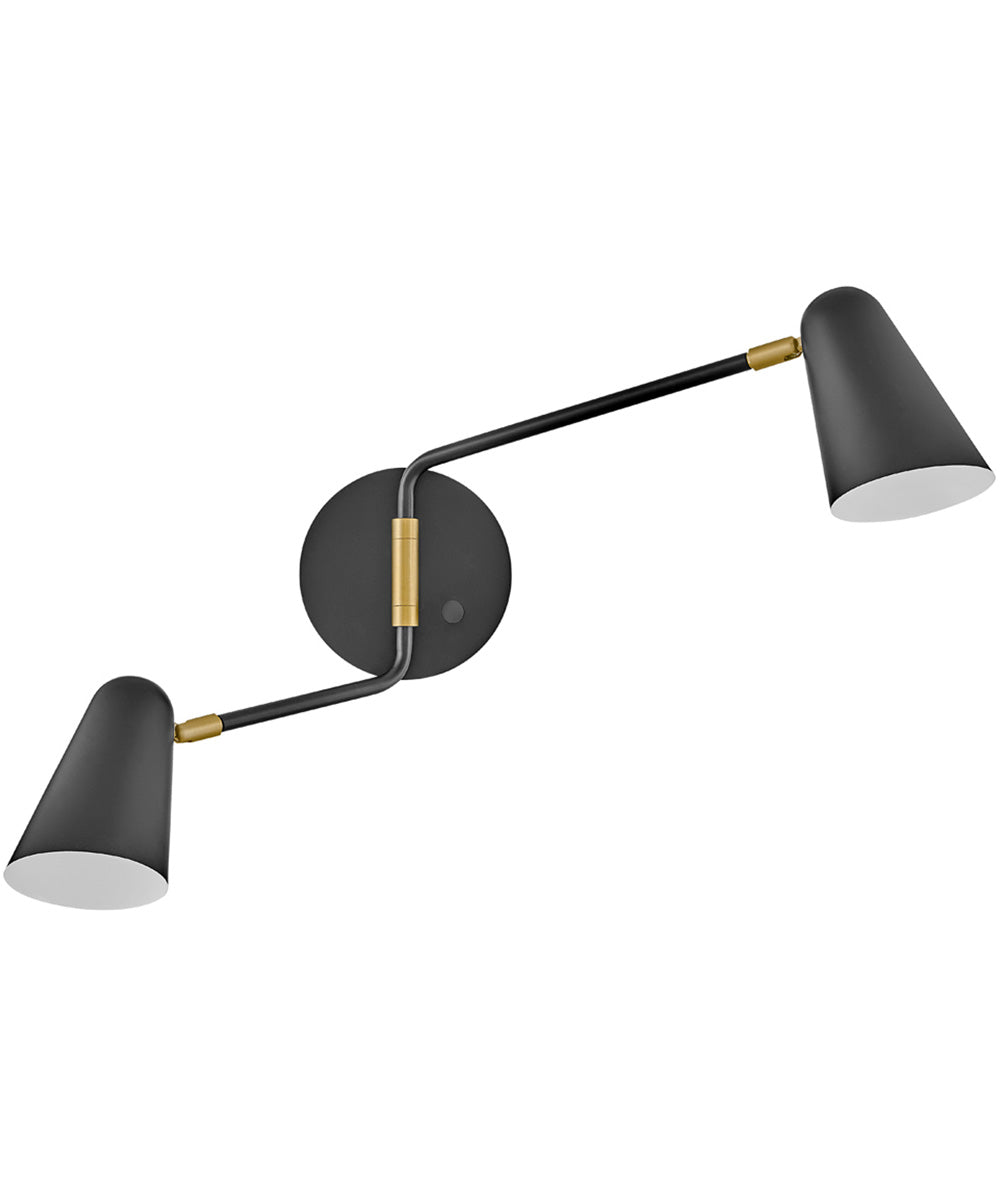 Birdie 2-Light Large Two Light Sconce in Black