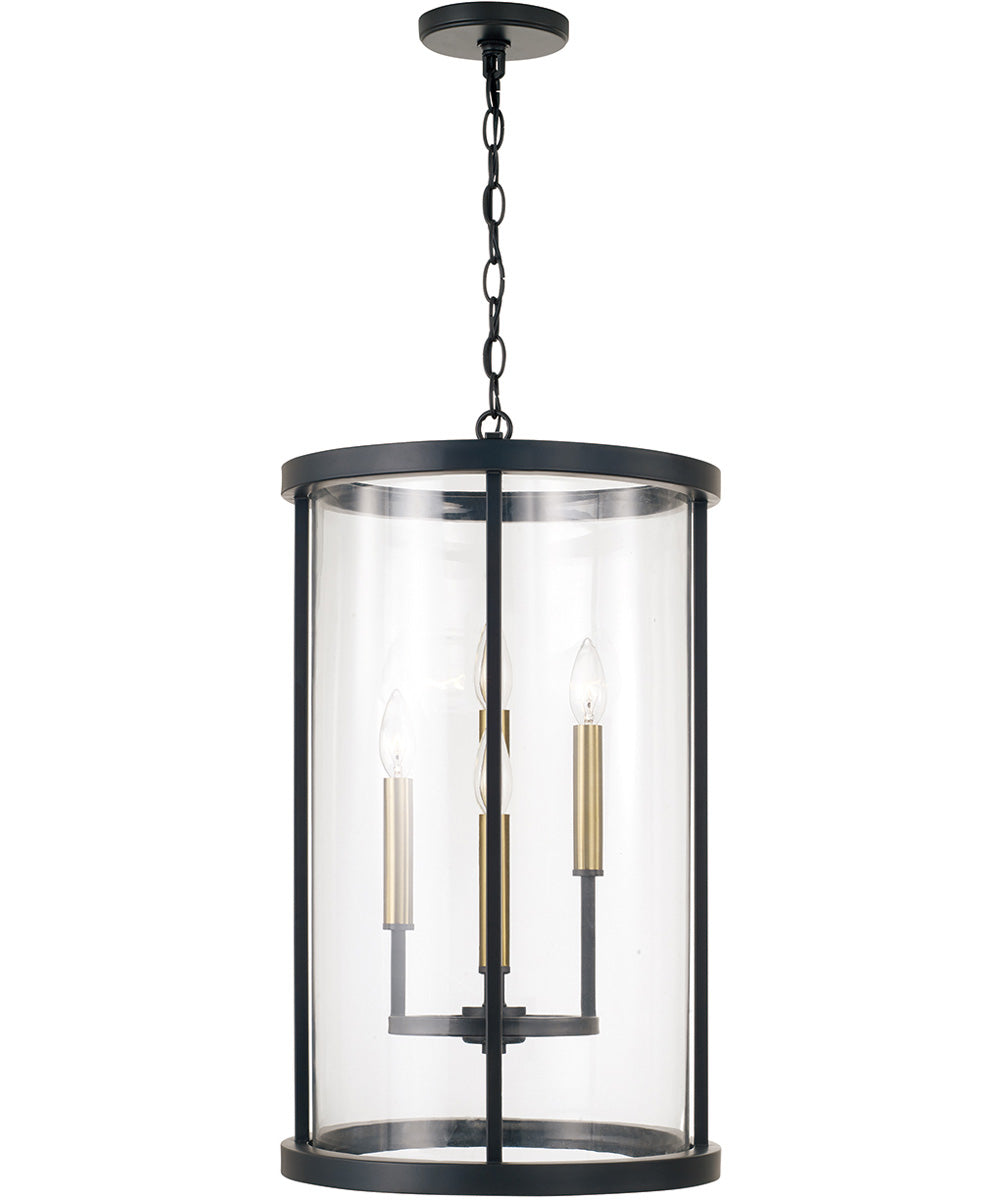 Davis 4-Light Pendant Espresso and Brass