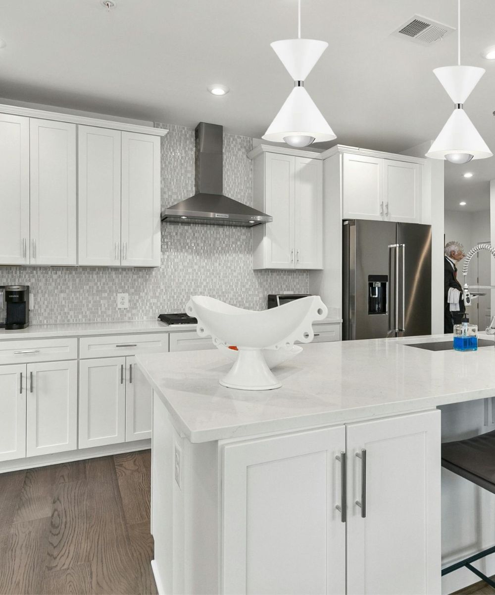 Kordan 8"W 1-Light LED Matte White  Metal Hourglass Mini Pendant Light Fixture by Kichler