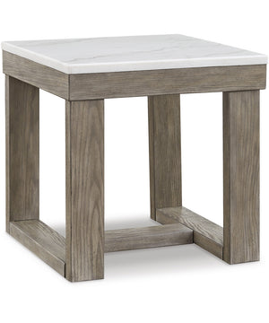 Loyaska Square End Table Brown/Ivory