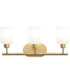 Reines 3-Light Bath Vanity with Opal Glass Shades Brushed Gold