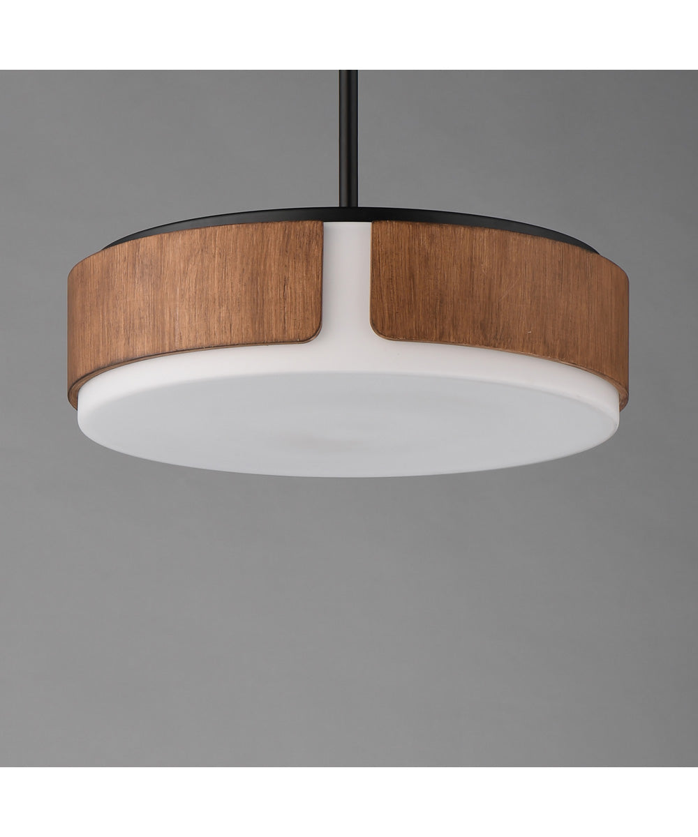 Draughtsman 18 inch Semi Flush Mount - Pendant Walnut / Black