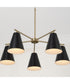 Charlie 5-Light Chandelier Matte Brass and Black