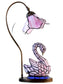 Poelking Swan 23 Inch  Tall Handmade Tiffany Accent Lamp With Lighted Base